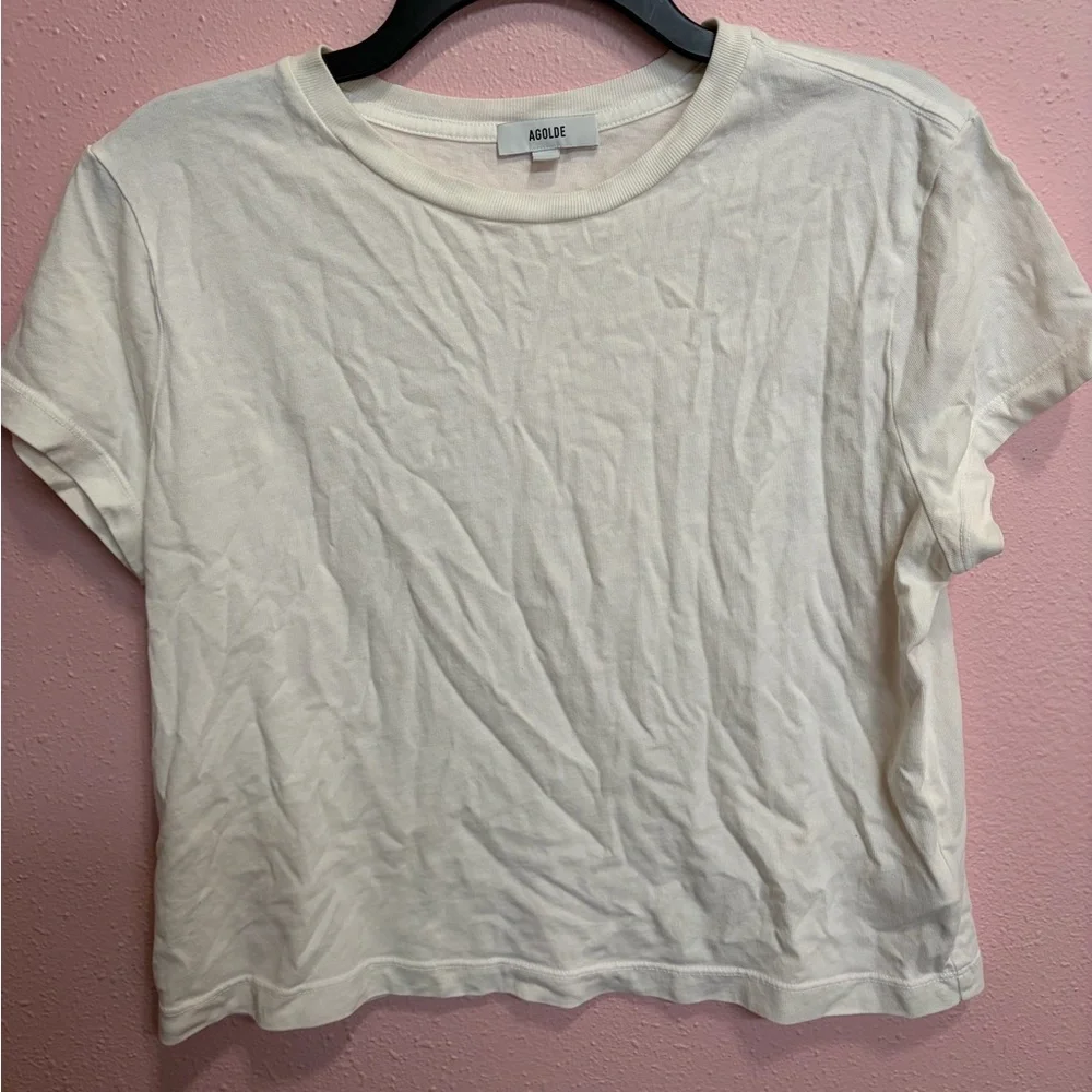 Agolde LONG LINE ADINE TEE IN BLONDE MEDIUM - Picture 2 of 5